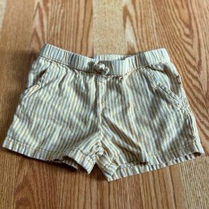 Carters mustard pinstripe shorts